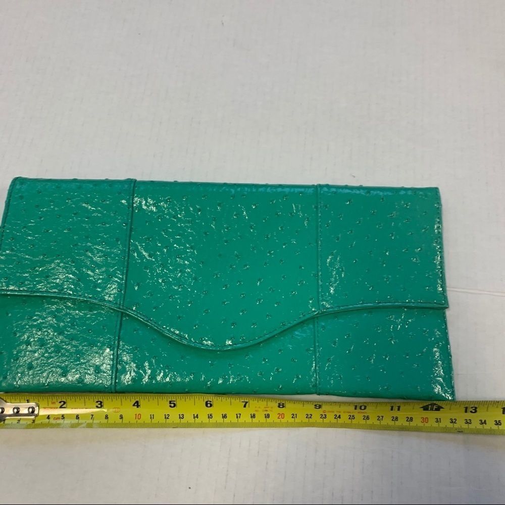 TEAL glossy clutch purse - Picture 5 of 7